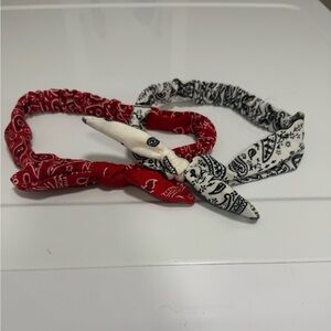 Red and white headbands w/front bow